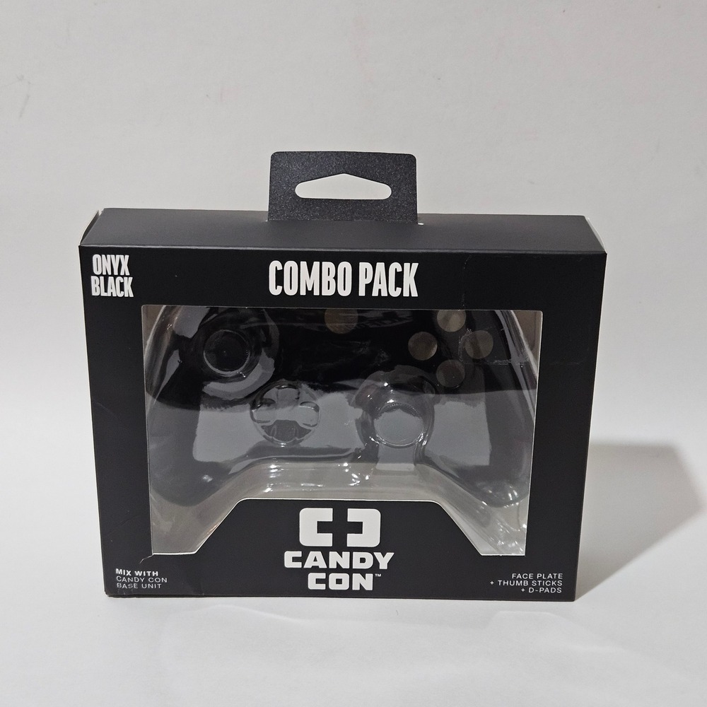 Candy Con Wireless Controller Combo Pack Onyx Black Face Plate D-Pads Sticks